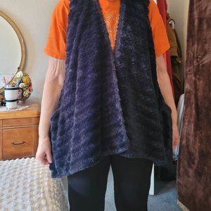 Giuliana sculpted faux blue fur draped vest